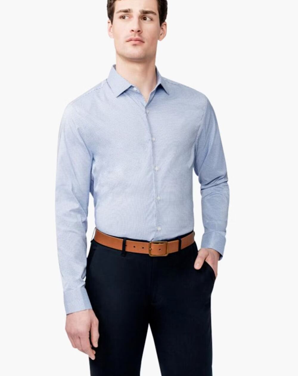 MINISTRY OF SUPPLY Men's Aero Dress Shirt XL Slim Blue Grid Button Up NWT